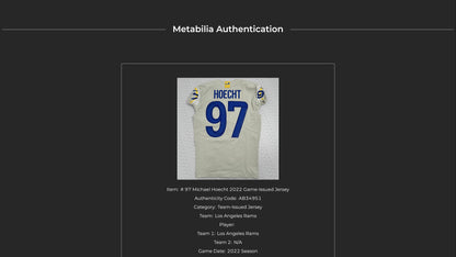 Michael Hoecht GAME ISSUED Los Angeles Rams Nike On-Field NFL Jersey Inc. COA