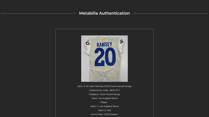 Jalen Ramsey TEAM ISSUED Los Angeles Rams Nike NFL On-Field Jersey 👕 Inc. COA 📄