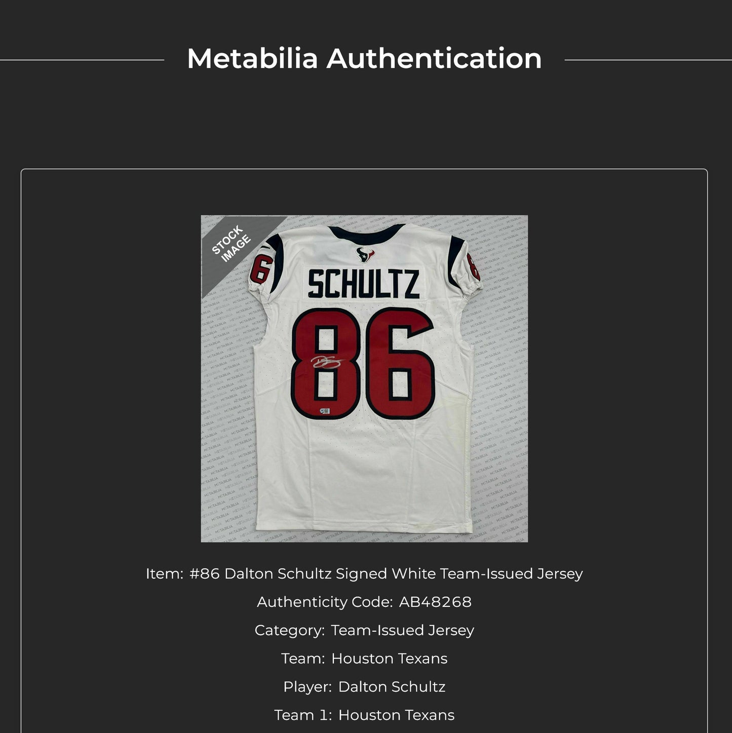 Dalton Schultz SIGNED + TEAM ISSUED Houston Texans Nike NFL Jersey includes COA