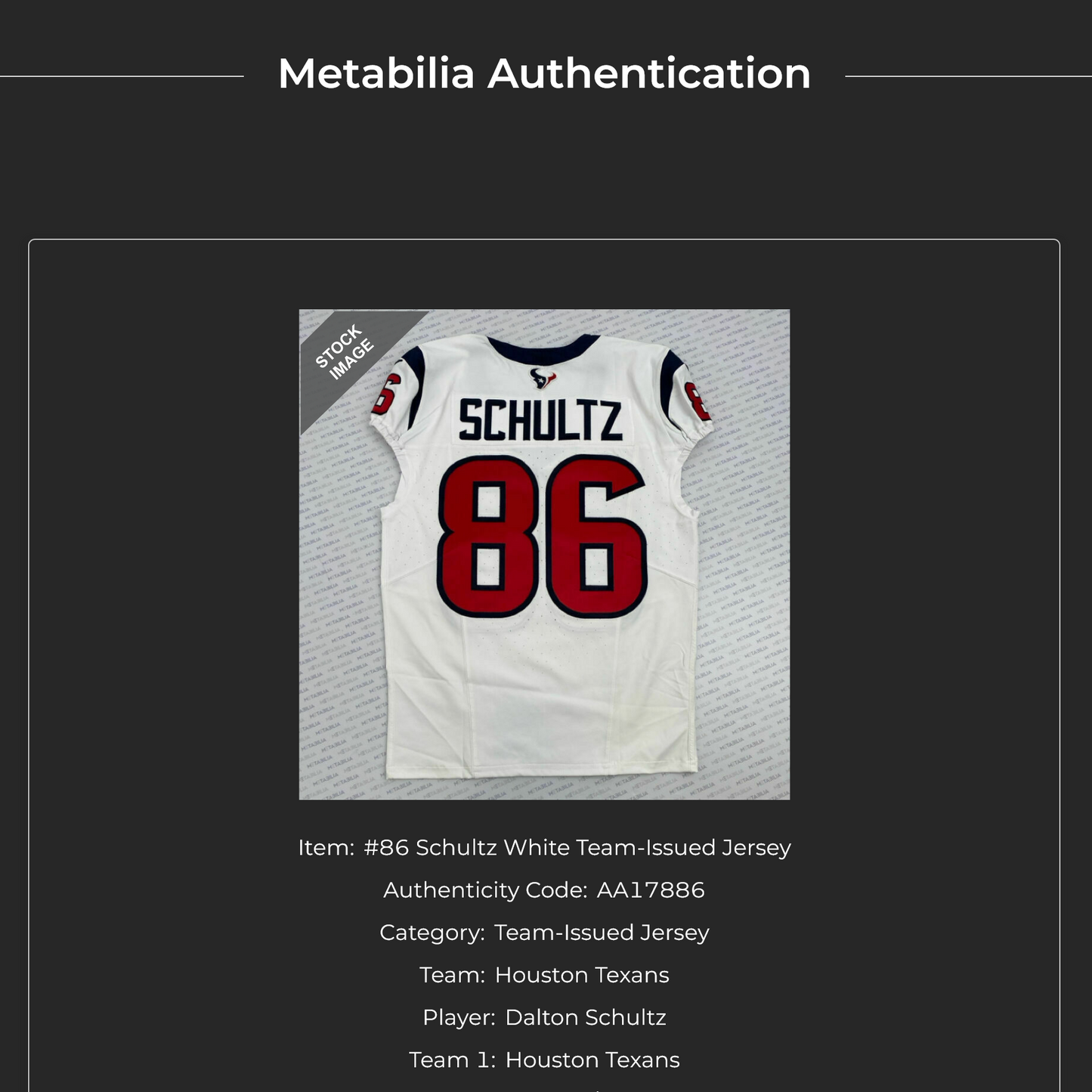 Dalton Schultz SIGNED + TEAM ISSUED Houston Texans Nike NFL Jersey includes COA