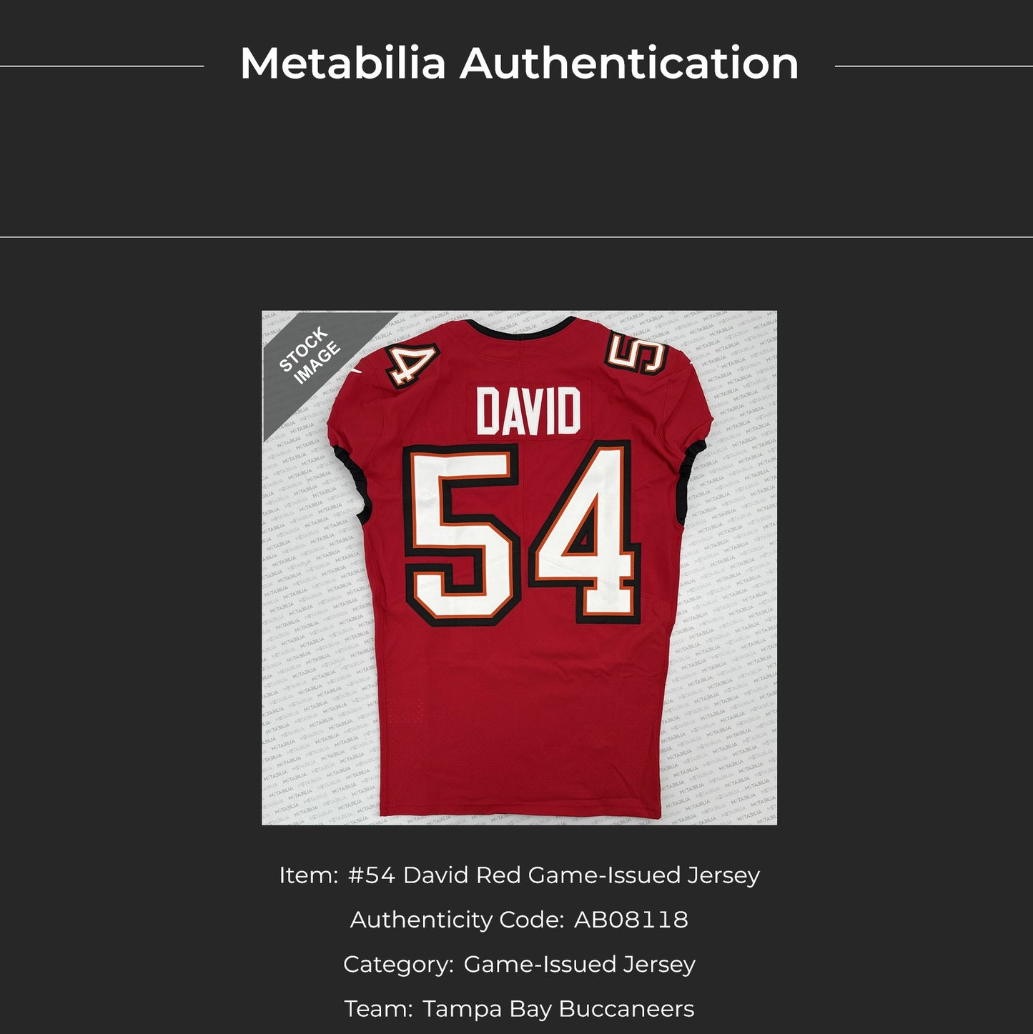 Lavonte David GAME ISSUED Tampa Bay Buccaneers Nike On-Field NFL Jersey Inc. COA