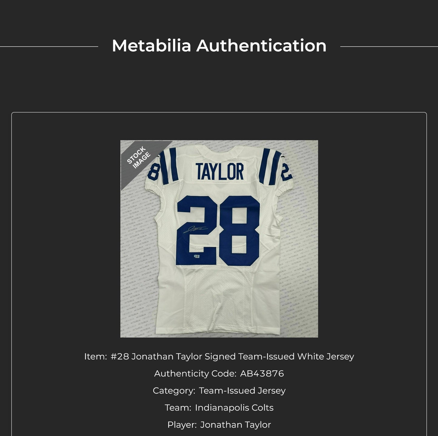 Jonathan Taylor SIGNED GAME ISSUED 💪 Indianapolis Colts Nike NFL Jersey 👕 Also includes COA