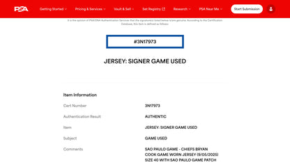 Bryan Cook GAME WORN 💪 09/05/25 Kansas City Chiefs Nike NFL Jersey vs Los Angeles Chargers Also includes Professional Sports Authenticator (PSA)