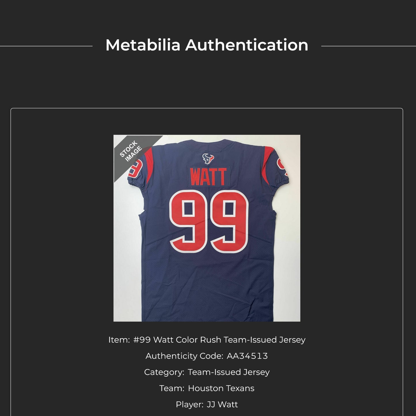 J.J. Watt TEAM / GAME ISSUED Color Rush 🎨 Houston Texans Nike NFL Jersey Inc COA 🛡️