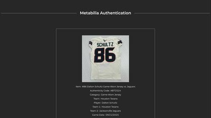 Dalton Schultz GAME WORN 09/21/25 Houston Texans Nike NFL Jersey vs Jacksonville Jaguars Also Includes Certificate of Authenticity