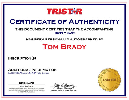 TOM BRADY 🐐 Hand Signed New England Patriots Super Bowl XXXVI Replica Vince Lombardi Trophy inc. COA 💥