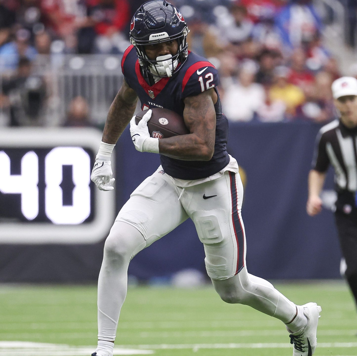 Nico Collins GAME-USED 💪 & Signed ✍️ Houston Texans Wilson DUKE Ball vs. Buffalo Bills 🦬 10/06/24 Also inc inscription