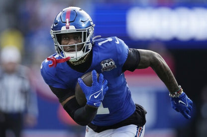 Malik Nabers Signed 🖊️ New York Giants Replica NFL Draft Jersey 👕 Also includes PSA Authenticity 🛡️