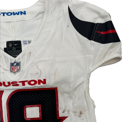 Xavier Hutchinson GAME WORN 💪 10/13/24 Houston Texans 🐂 NFL Jersey 👕 Victory over the New England Patriots inc. Metabilia COA 🛡️