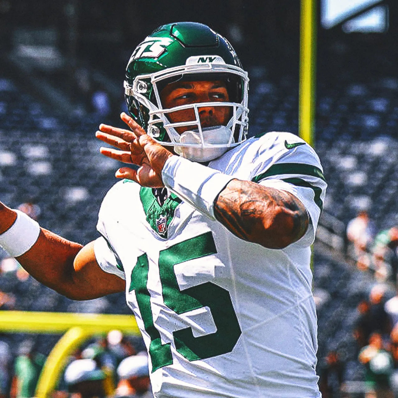 Adrian Martinez GAME WORN 💪 10/06/24 PHOTO MATCHED 📸  New York Jets Nike NFL Jersey 👕 vs. Vikings Also features official London Games patch + PSA COA🛡️