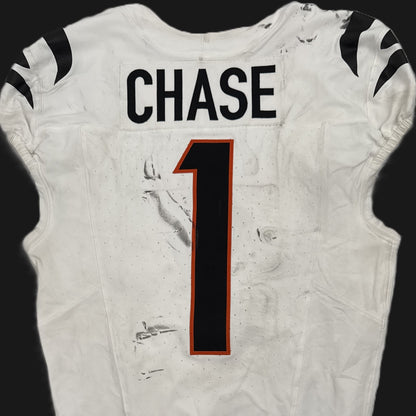 Ja'Marr Chase GAME WORN 09/21/2025 💪 PHOTO-MATCHED 📸 Bengals 🐅 NFL Jersey vs.Vikings Inc. Certificate of Authenticity 🛡️