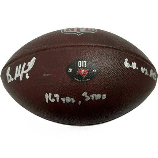 Baker Mayfield GAME USED 💪 09/07/25 Signed + Inscribed Ball Tampa Bay Buccaneers vs Atlanta Falcons Proof of Authenticity included 🛡️