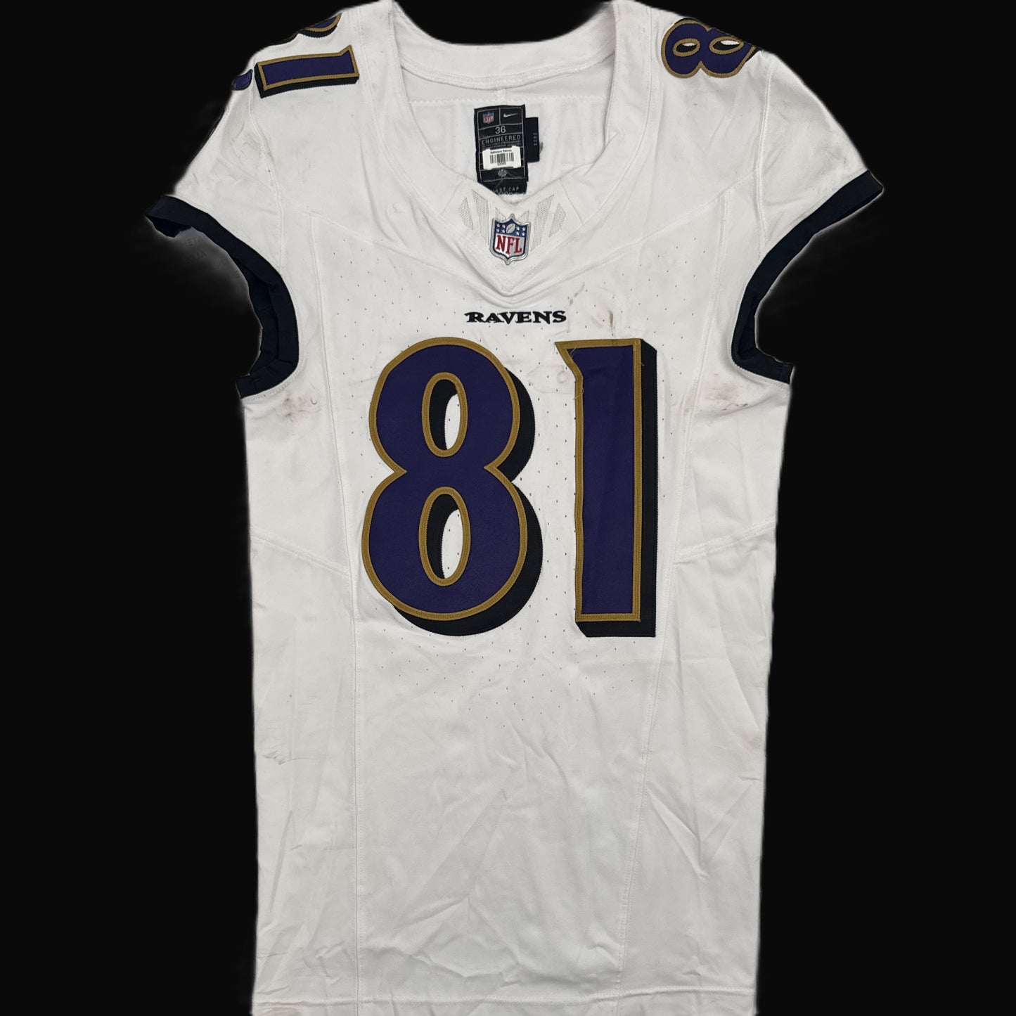 Tez Walker GAME-WORN💪09/07/25 Baltimore Ravens💜NFL Jersey vs. Buffalo Bills inc.COA📄