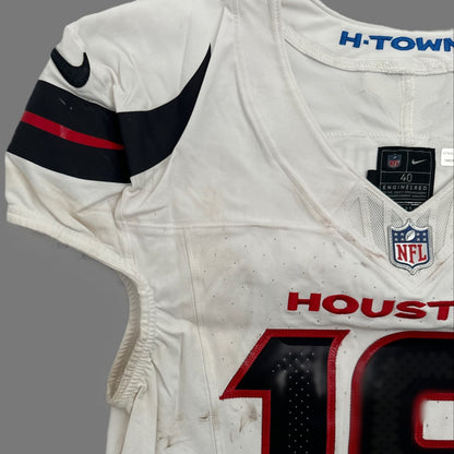 Xavier Hutchinson GAME WORN 💪 10/13/24 Houston Texans 🐂 NFL Jersey 👕 Victory over the New England Patriots inc. Metabilia COA 🛡️