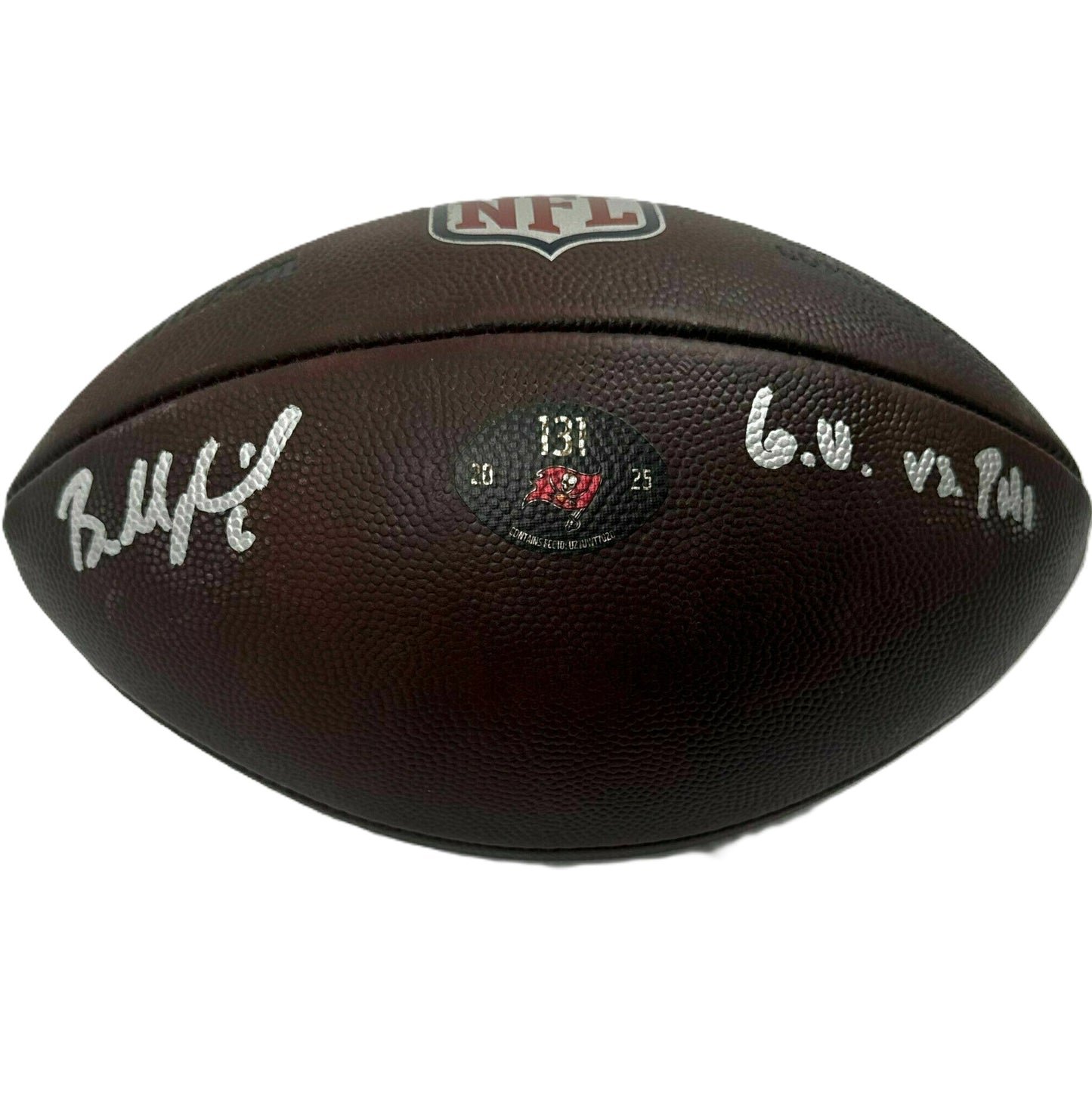 Baker Mayfield GAME USED 09/28/2025 Signed + Inscribed Tampa Bay Buccaneers Ball vs Philadelphia Eagles Also includes Proof of Authenticity 🛡️