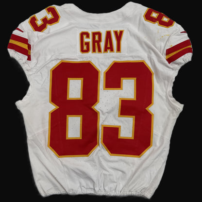 Noah Gray GAME-WORN 09/05/25 Kansas City Chiefs NFL Jersey vs. Los Angeles Chargers inc.COA