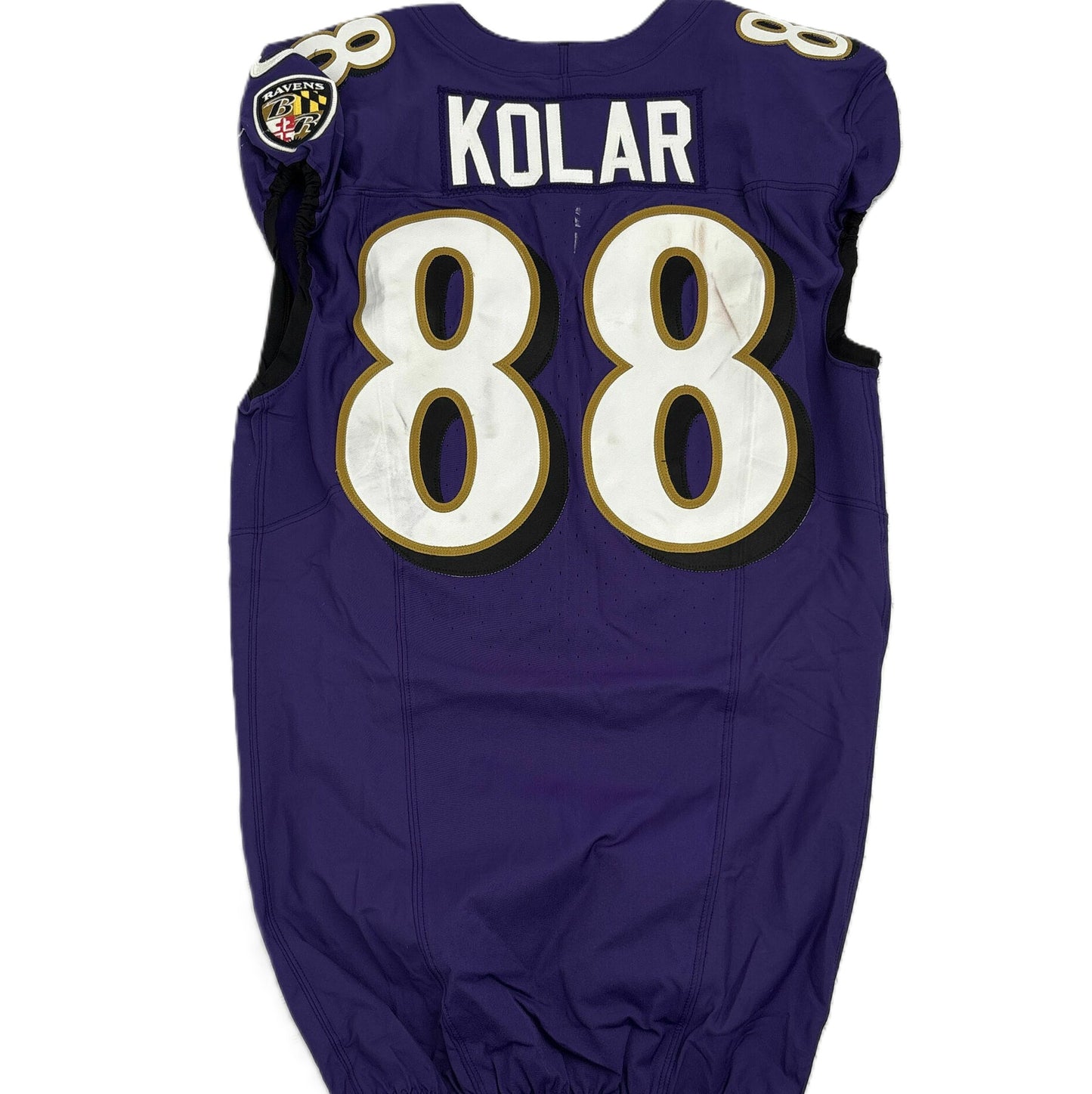Charlie Kolar GAME-WORN💪from the 2025 season Baltimore Ravens💜Jersey Also includes COA
