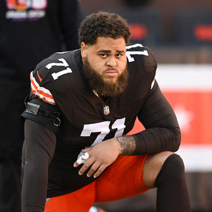 Jedrick Wills Signed✍️Game Used💪Cleveland Browns On-Field NFL Jersey👕2024 Season Inc. PSA COA