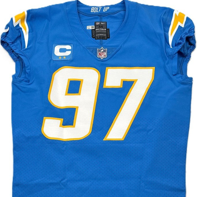 Joey Bosa TEAM-ISSUED💪Los Angeles Chargers⚡NFL Nike Jersey👕Includes Captains Patch