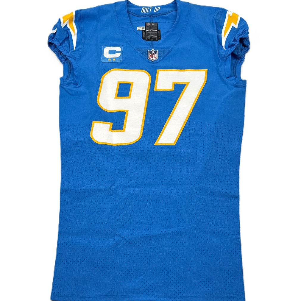 Joey Bosa TEAM-ISSUED💪Los Angeles Chargers⚡NFL Nike Jersey👕Includes Captains Patch