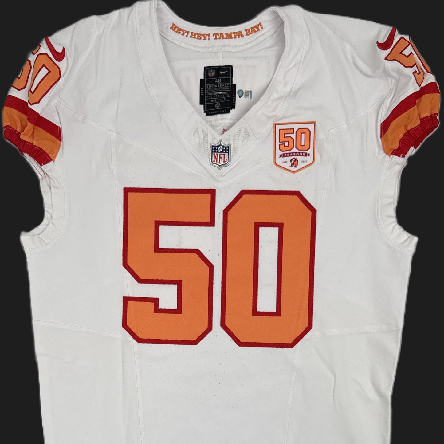 Vita Vea GAME-ISSUED💪Tampa Bay Buccaneers On-Field Nike 1976 Throwback Jersey