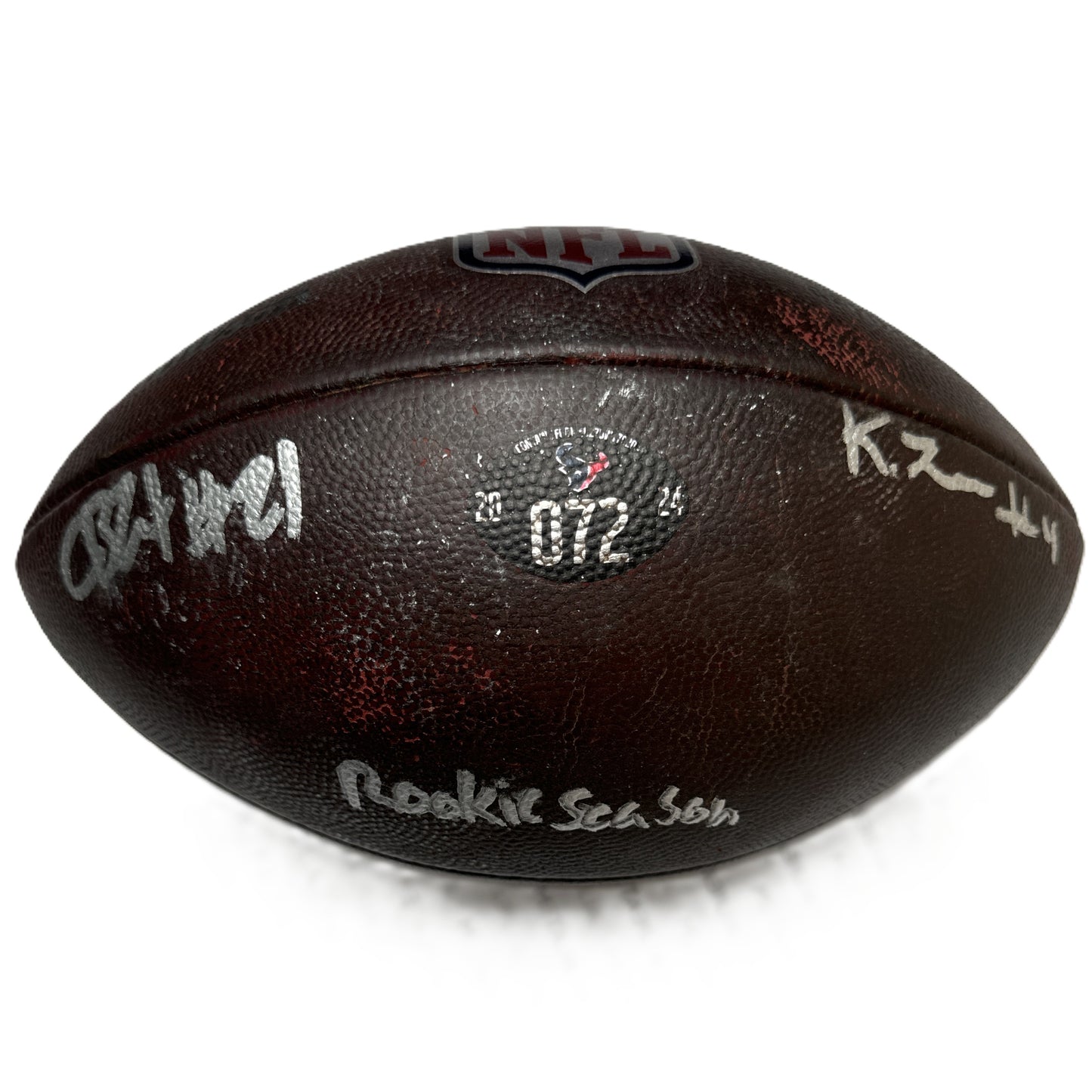 Calen Bullock + Kamari Lassiter Hand Signed 🖊️ GAME USED 💪 2024-2025 Season Houston Texans Wilson Ball Inscribed “Rookie Season”