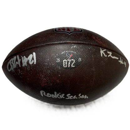 Calen Bullock + Kamari Lassiter Hand Signed 🖊️ GAME USED 💪 2024-2025 Season Houston Texans Wilson Ball Inscribed “Rookie Season”