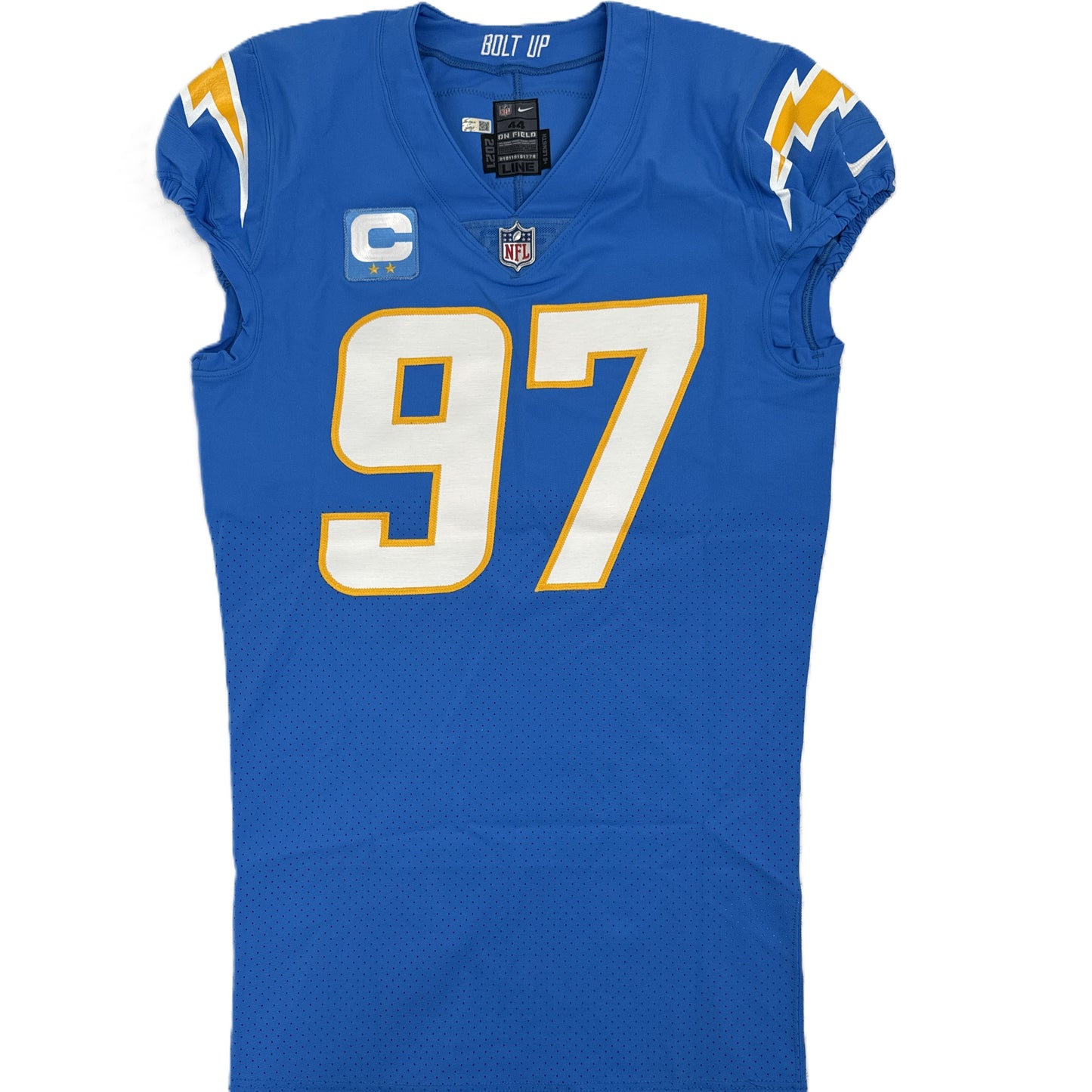 Joey Bosa TEAM-ISSUED💪Hand-SIGNED✍️Los Angeles Chargers⚡NFL Nike Jersey👕inc. Captains Patch + COA📏