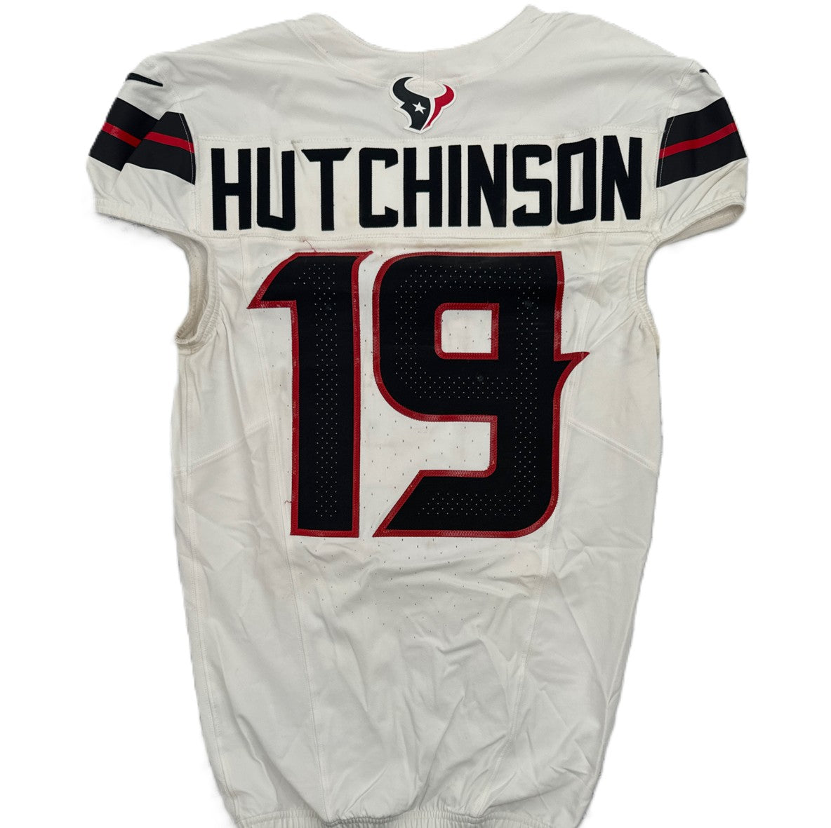 Xavier Hutchinson GAME WORN 💪 10/13/24 Houston Texans 🐂 NFL Jersey 👕 Victory over the New England Patriots inc. Metabilia COA 🛡️