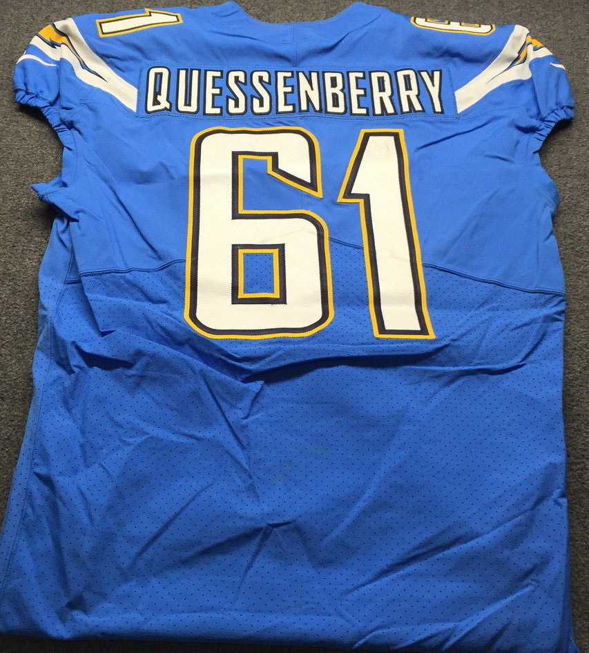 Scott Quessenberry GAME-USED💪10/21/2018 Los Angeles Chargers⚡NFL Nike Jersey vs. Tennessee Titans in London