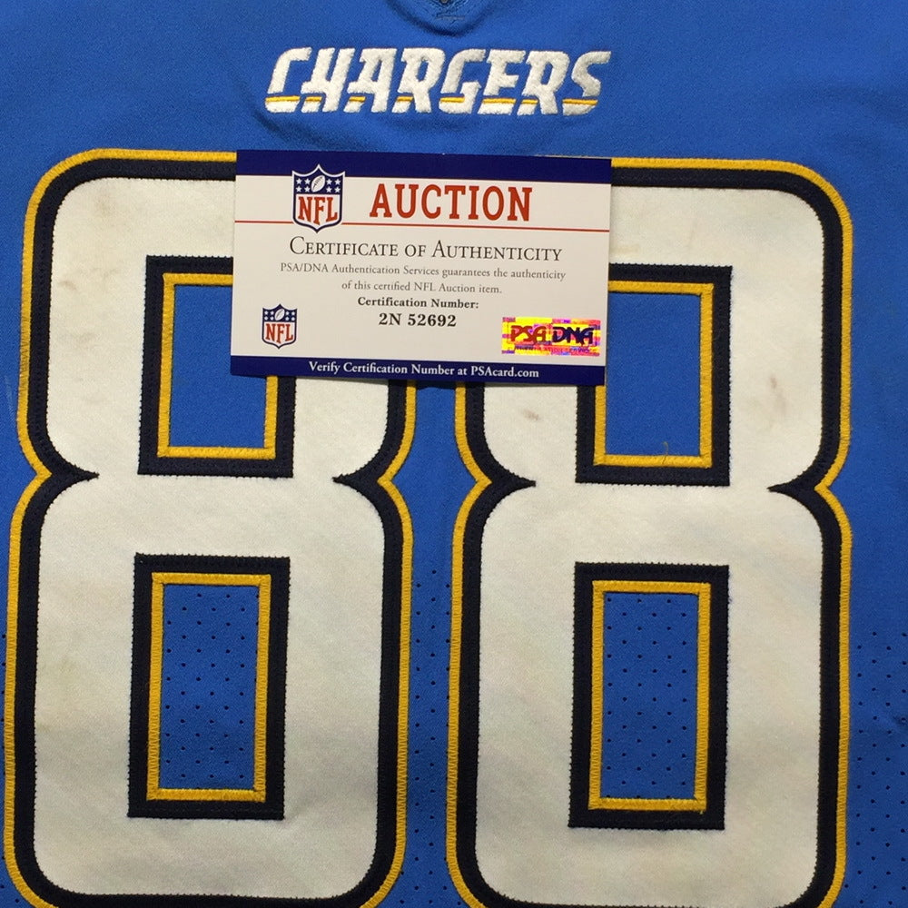 Virgil Green GAME-WORN💪10/21/18 PHOTO MATCHED📸Los Angeles Chargers NFL Jersey🎽vs. Titans London Game inc. PSA COA