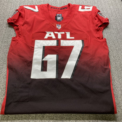 Drew Dalman GAME WORN💪10/10/21 Atlanta Falcons🦅NFL Jersey - Nike PSA COA💯vs.Jets (London)
