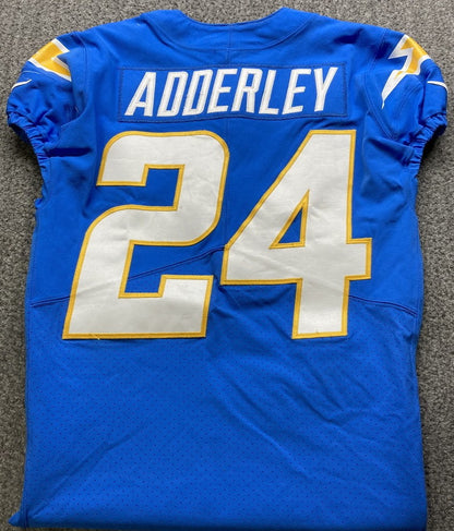 Nasir Adderley GAME-WORN🦾11/20/22 PHOTO MATCHED📸Los Angeles Chargers NFL Jersey 👕PSA🏆vs. Kansas City Chiefs