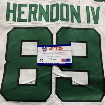 Chris Herndon GAME USED 💪 01/13/2021 PHOTO MATCHED 📸 New York Jets Nike NFL Jersey 👕 Also includes PSA Authenticity🛡️