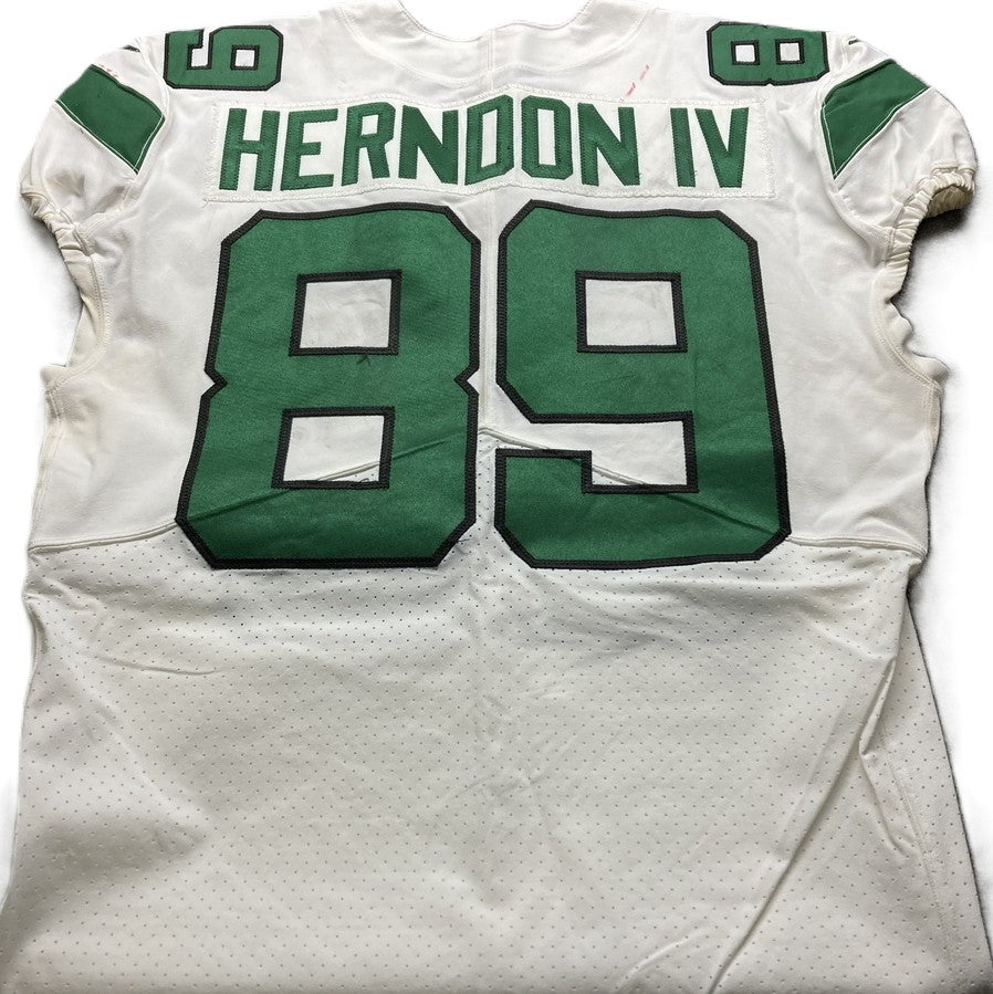 Chris Herndon GAME USED 💪 01/13/2021 PHOTO MATCHED 📸 New York Jets Nike NFL Jersey 👕 Also includes PSA Authenticity🛡️