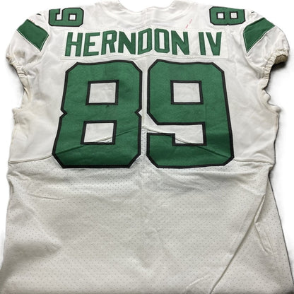 Chris Herndon GAME USED 💪 01/13/2021 PHOTO MATCHED 📸 New York Jets Nike NFL Jersey 👕 Also includes PSA Authenticity🛡️