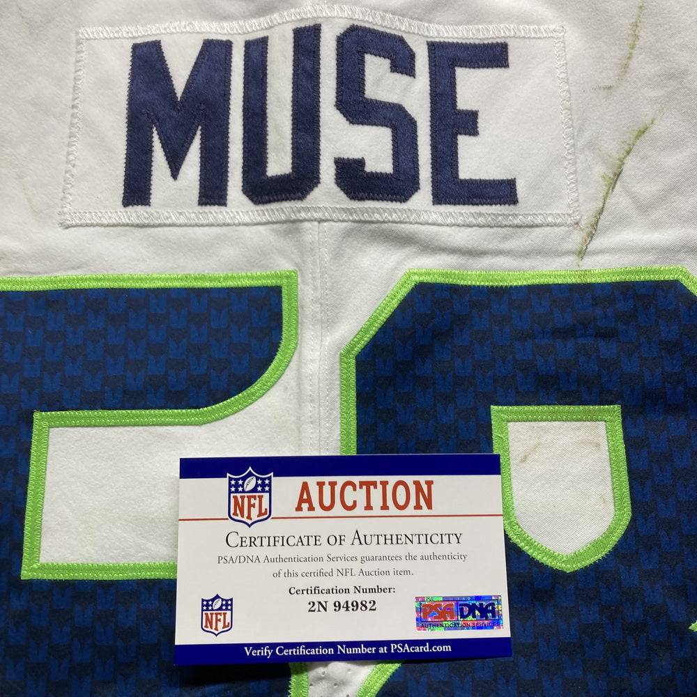 Tanner Muse GAME-WORN 💪 11/13/22 PHOTO MATCHED 📸 Seattle Seahawks NFL Jersey 👕 vs Bucs inc. PSA COA