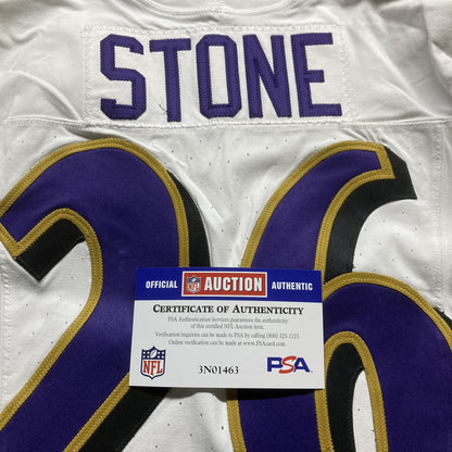 Geno Stone GAME WORN💪(10/15/2023) On-Field Baltimore Ravens💜NFL Jersey 🌍vs. the Titans