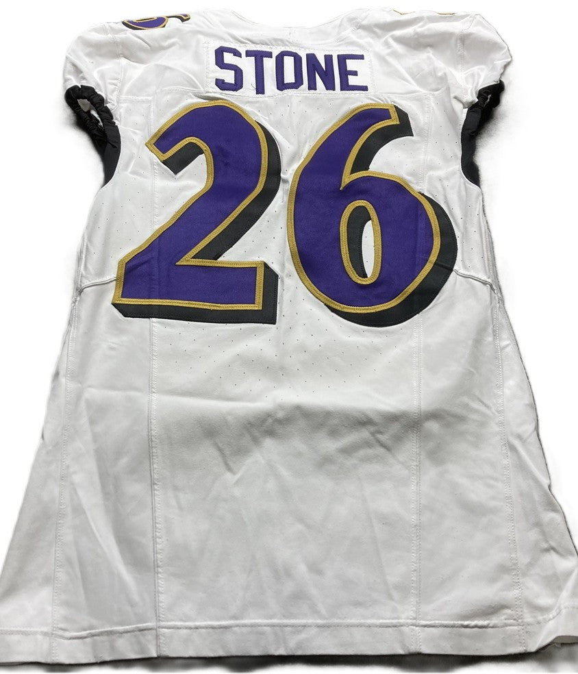 Geno Stone GAME WORN💪(10/15/2023) On-Field Baltimore Ravens💜NFL Jersey 🌍vs. the Titans