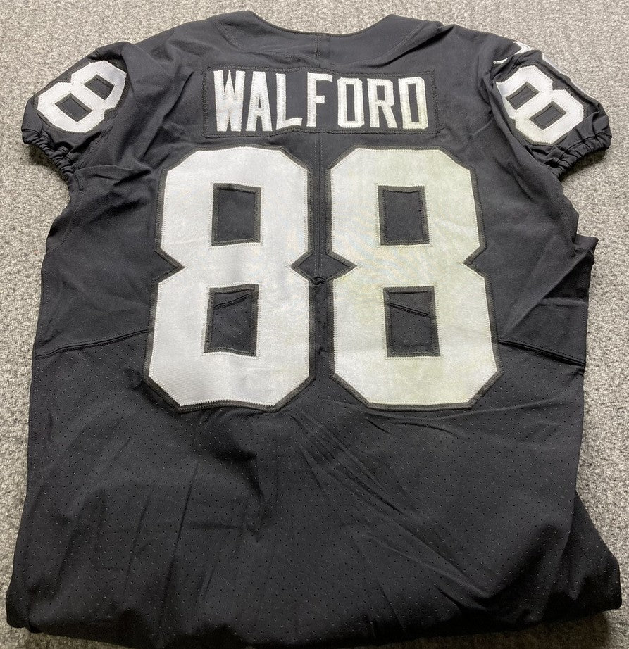 Clyde Walford GAME WORN🦾11/19/17 PHOTO MATCHED📸Las Vegas Raiders🏴NFL Jersey vs. New England Patriots