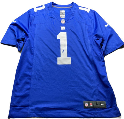 Malik Nabers Signed 🖊️ New York Giants Replica NFL Draft Jersey 👕 Also includes PSA Authenticity 🛡️