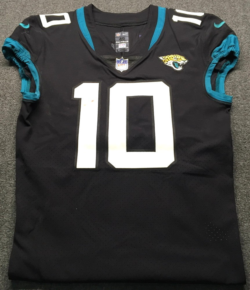 Donte Moncrief GAME USED 💪 10/28/18 PHOTO MATCHED 📸 Jacksonville Jaguars 🐆 Nike NFL Jersey 👕 PSA Certified 🛡️ vs. Philadelphia Eagles London Game at Wembley Stadium