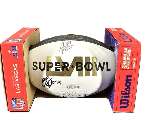 Kansas City Chiefs - Super Bowl 58 Commemorative Ball Signed✍️by 5 NFL Players💯Donovan Smith, Cornell Powell, Austin Reiter, Richie James