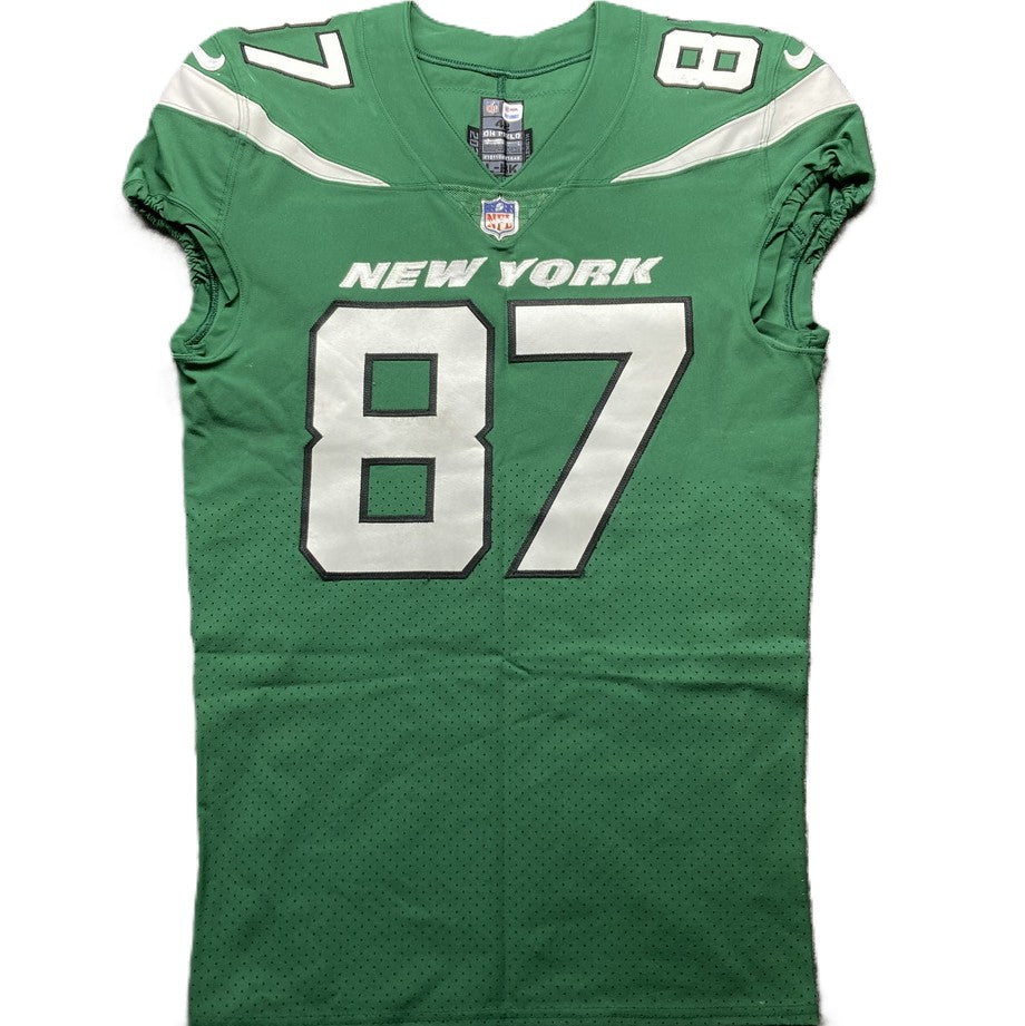 C.J. Uzomah GAME WORN/USED 💪 New York Jets Nike NFL Jersey 👕 with PSA Authenticity🛡️ Crucial Catch Game