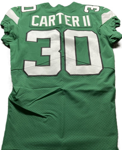 Michael Carter II GAME WORN/USED 💪 New York Jets Nike NFL Jersey 👕 Inc. PSA Authenticity🛡️ Salute to Service