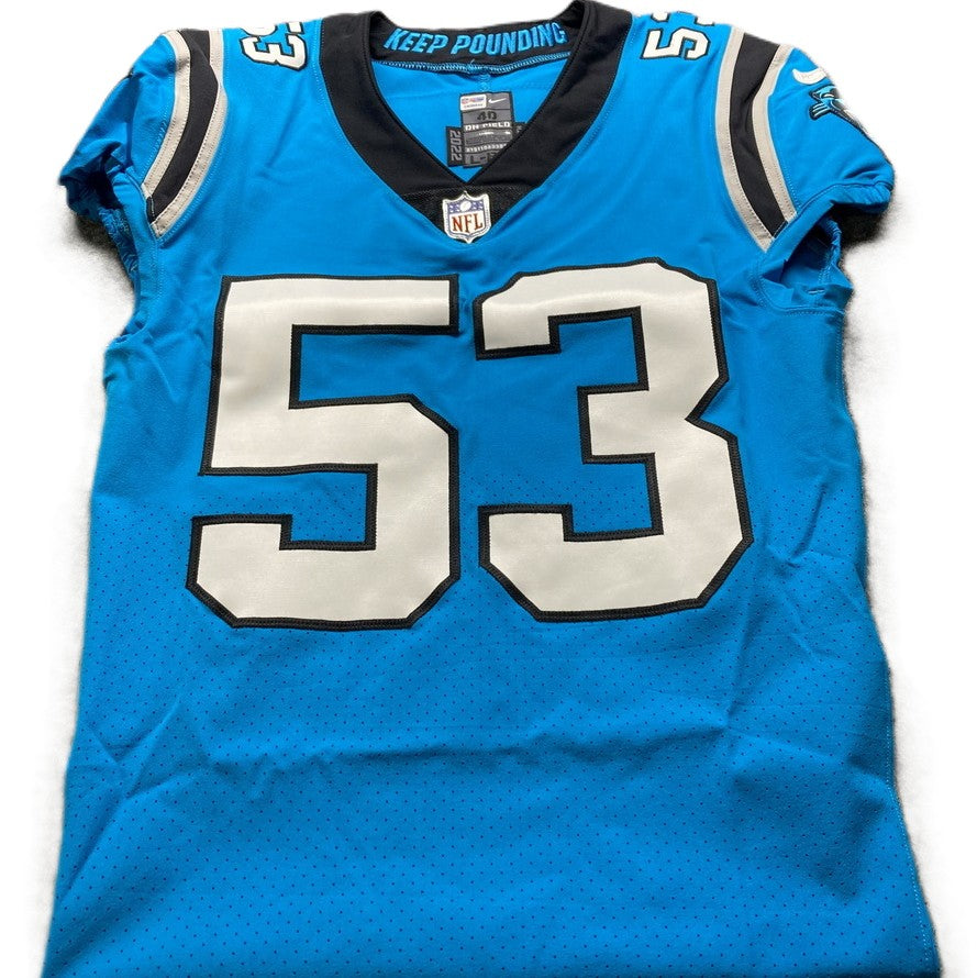 Brian Burns Hand Signed ✍️ AUTHENTIC 💪 Carolina Panthers On-Field NFL Jersey Inc. PSA Certification 🛡️