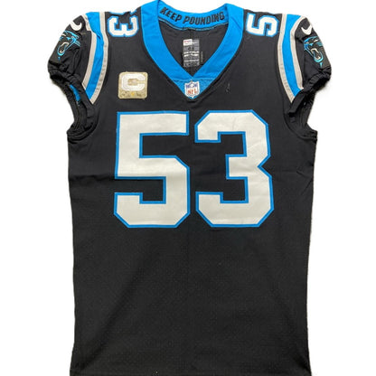 Brian Burns GAME WORN 💪 11/21/21 Carolina Panthers Nike On-Field NFL Jersey vs. Washington Commanders Also includes PSA Authenticity ✅