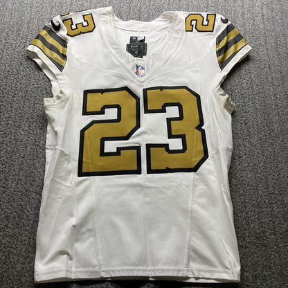 Marshon Lattimore GAME WORN 💪 10/07/24 PHOTO MATCHED 📸 New Orleans Saints ⚜️ Nike NFL Jersey🎽 vs. Kansas City Chiefs - PSA Authenticated 🛡️