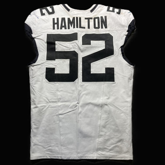 DaVon Hamilton GAME USED 💪 09/29/24 PHOTO MATCHED 📸 Jacksonville Jaguars 🐆Nike NFL Jersey👕inc. PSA COA 🛡️ vs. Houston Texans