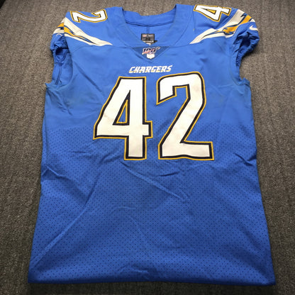 Uchenna Nwosu GAME WORN💪11/18/19 LA Chargers vs. Chiefs🪶NFL Jersey🎽PSA COA